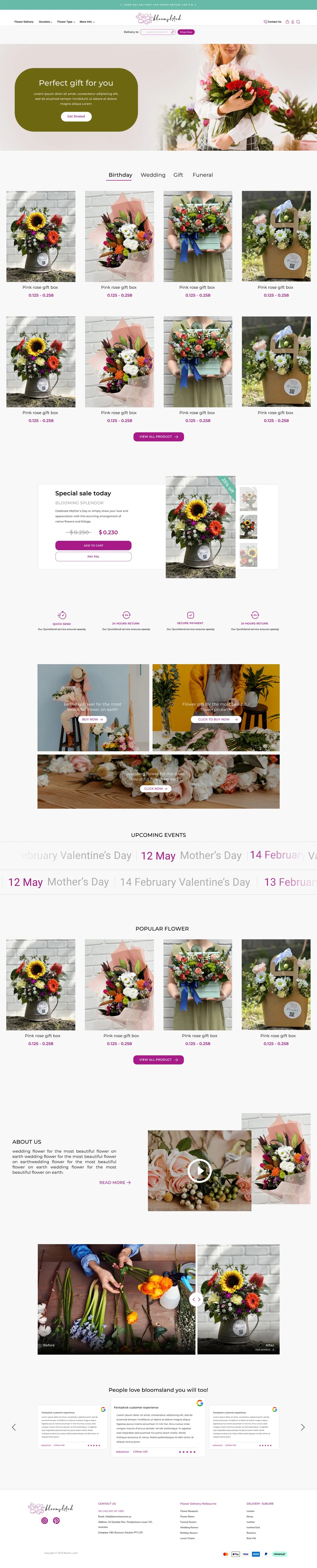 نمای صفحه اصلی وب‌سایت Bloomsland